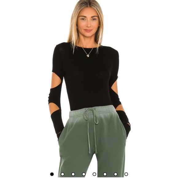 Michael Lauren Tops - REVOLVE Michael Lauren Black Long Sleeve Top with Cut-Outs